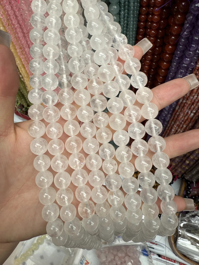10mm奶白晶   珠宝半成品散珠DIY批发