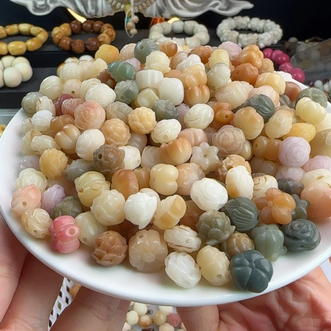 吊坠菩提根/象牙果卡12各种花100颗随机