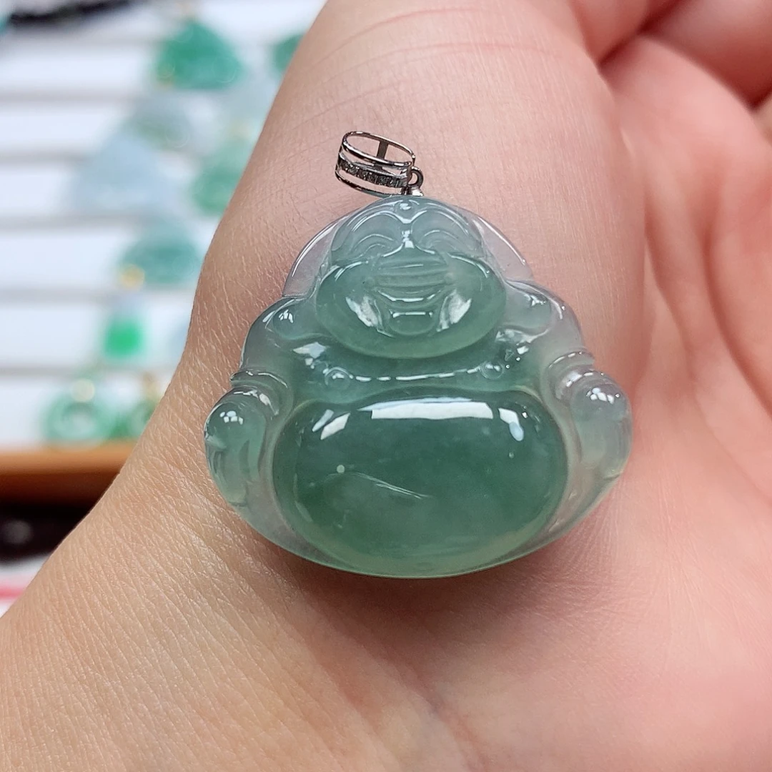 翡翠18K金镶嵌吊坠(赠链)26.8-29.6-5.8