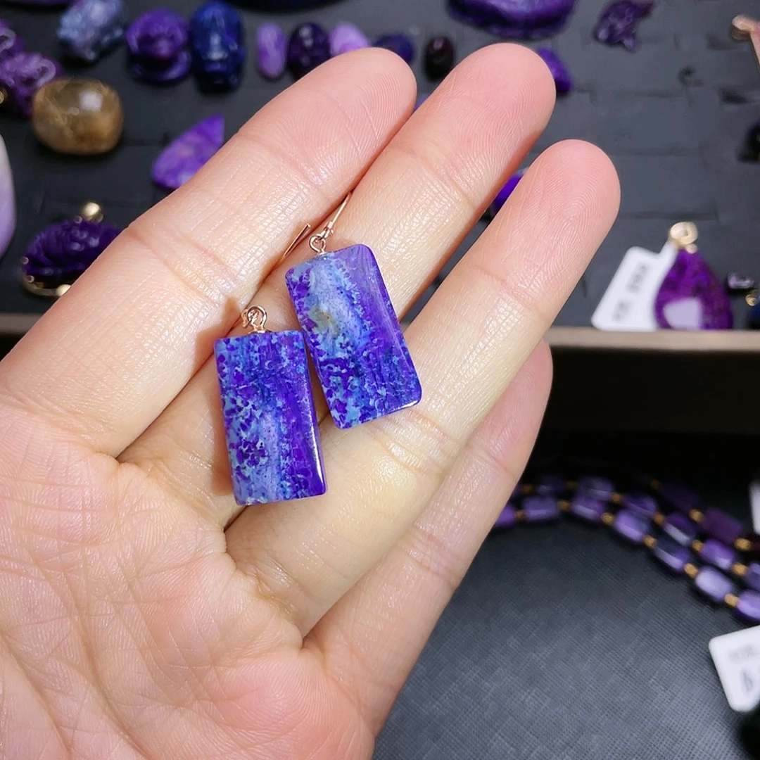 苏纪石（舒俱来）耳环银S925镶嵌