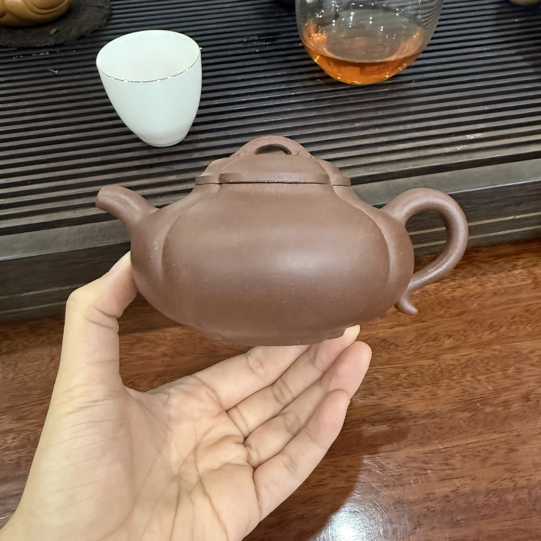 【合菱仿古•原矿紫泥】250cc全手工紫砂壶