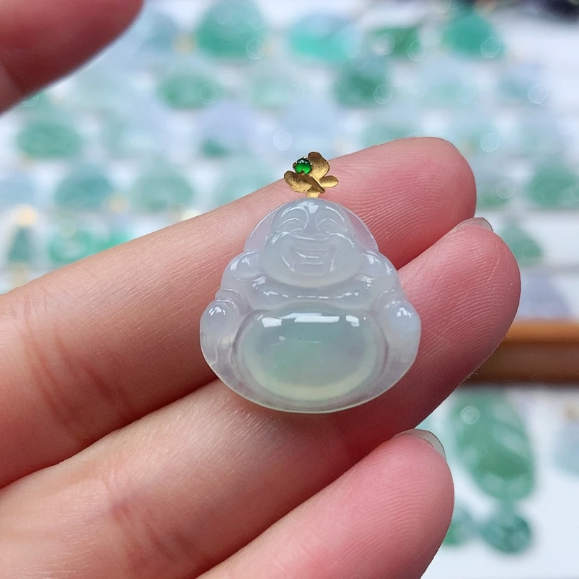 【闪购商品】吊坠(赠链)18K金镶嵌翡翠19.2-19.3-4.5