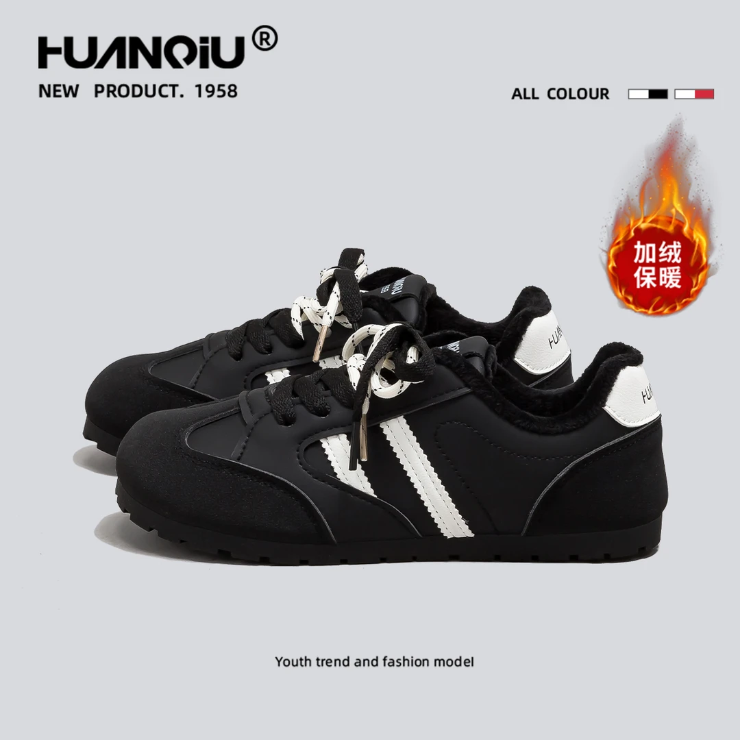 环球潮酷明星同款加绒加厚德训鞋女2025爆款韩版保暖棉鞋M-HC298