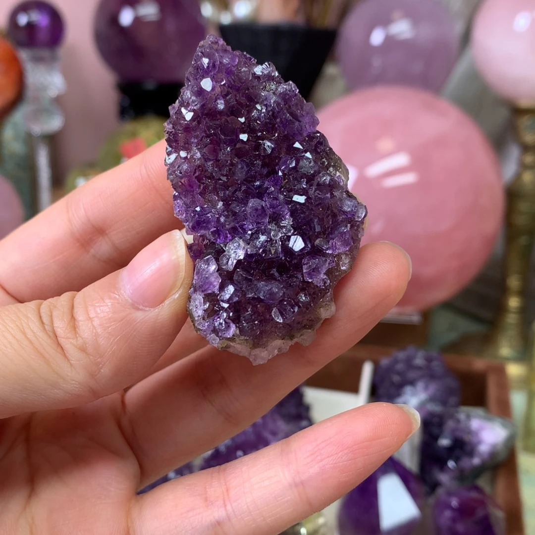 紫晶珠宝半成品未镶嵌紫水晶花