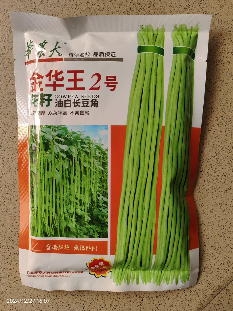400克广东华南农业大学华农大金华王2号花籽油白豆角种子油绿豇豆