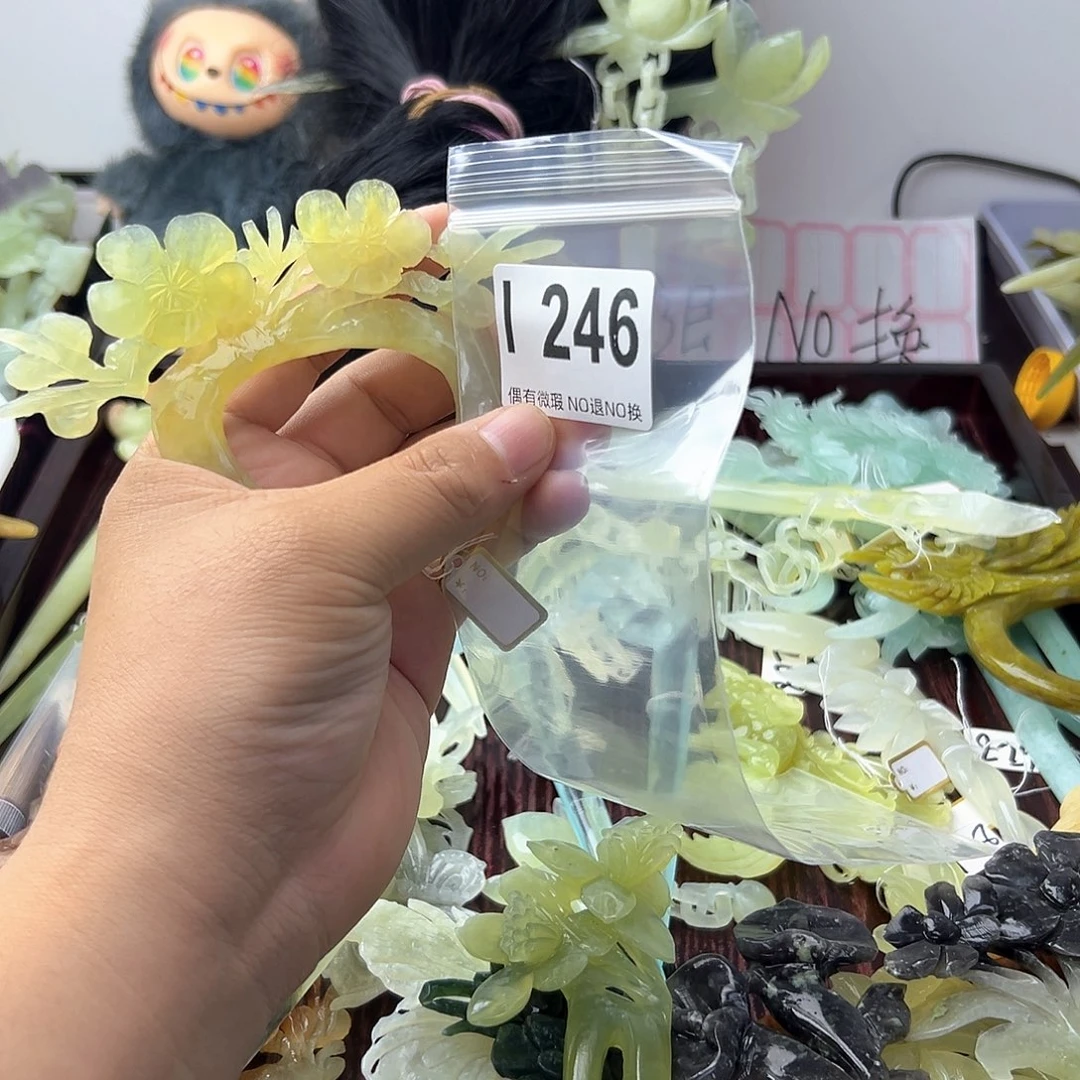 合金蛇纹石玉发饰无*