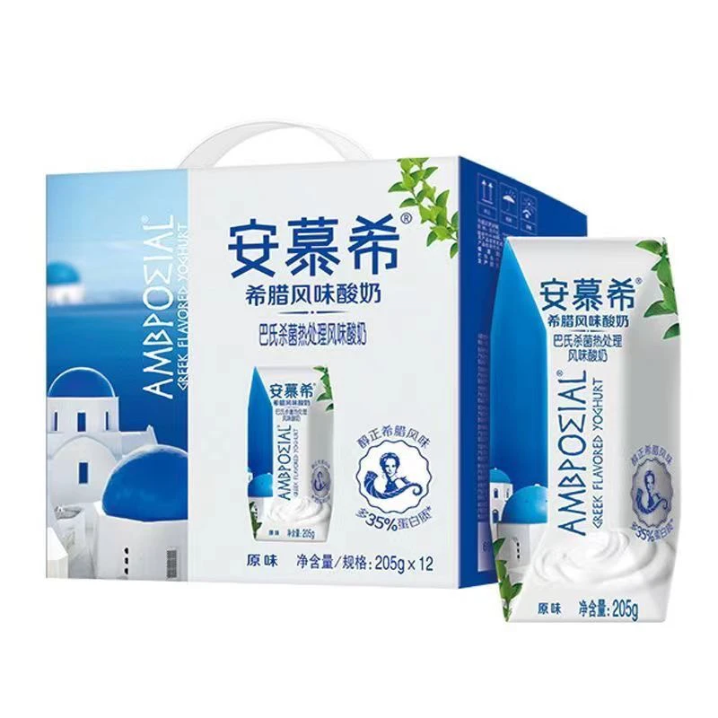 【6月份产】伊利安慕希希腊酸奶原味205g*12盒