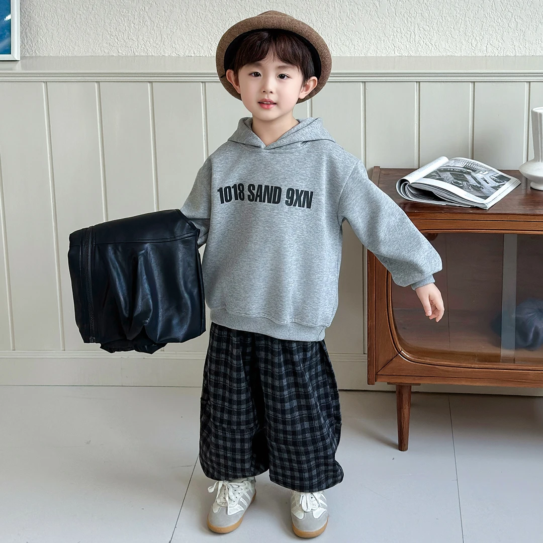 男童秋季套装2025新款酷帅儿童装长袖卫衣秋款男孩皮衣马甲三件套