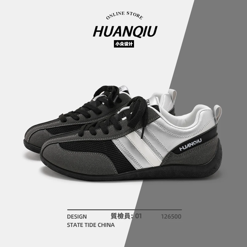 环球灰色德训鞋男款2025新款秋季时尚赛车鞋休闲百搭小众鞋子男鞋
