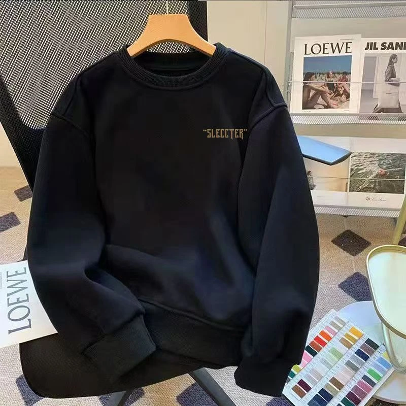 雅鹿男装圆领百搭长袖爆款男士潮流印花男装慵懒风时尚男卫衣休闲