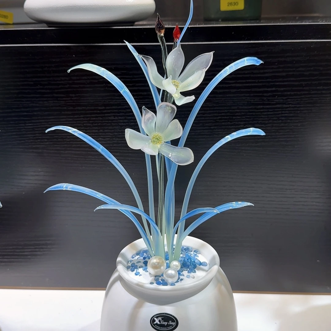 琉璃手工艺品淄博非遗手做琉璃花20