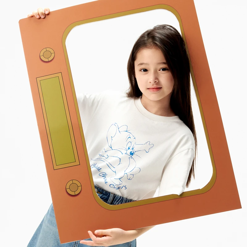 猫和老鼠联名系列littlemoco童装25秋装新款男女童5A抑菌短袖T恤