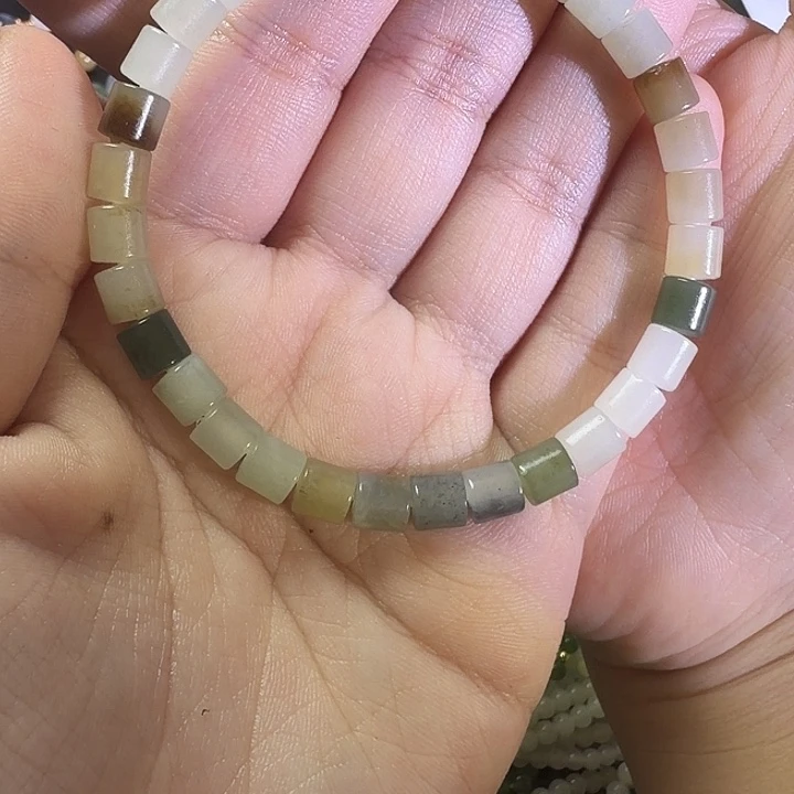 和田玉未镶嵌手链直切卡6新疆