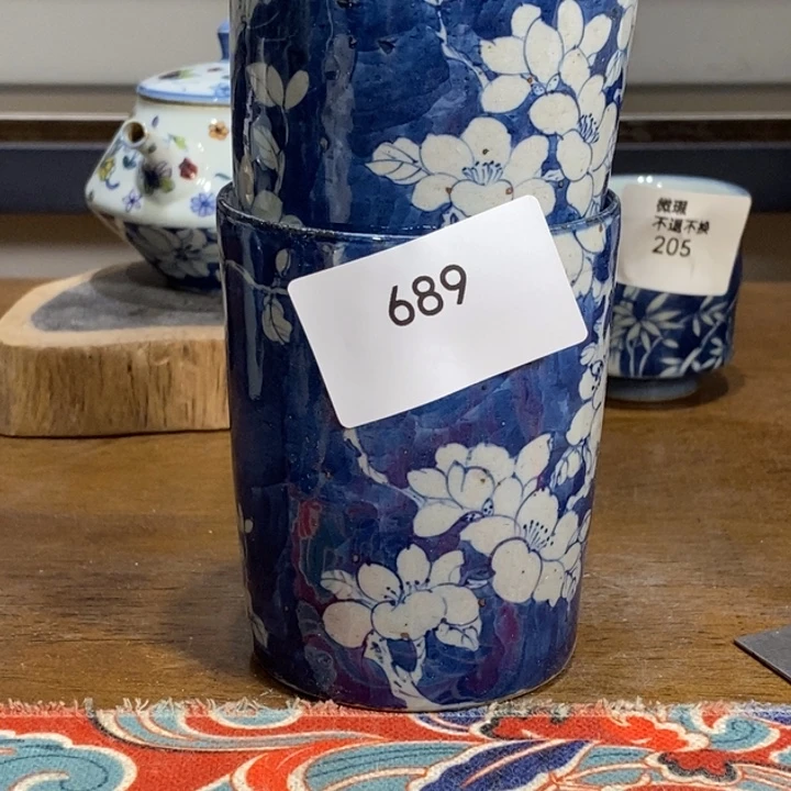 钛合金景德镇手绘玉兰花粗陶水杯