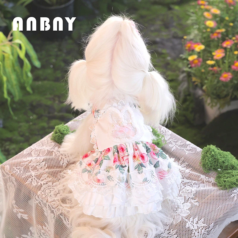 安贝妮宠物衣服狗狗裙子碎花可爱连身裙小型犬泰迪比熊衣服