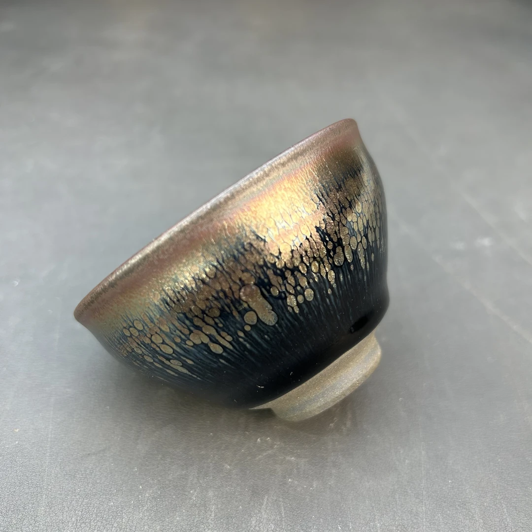 油滴束口铁胎主人杯 油滴盏以展示为主8.5口径