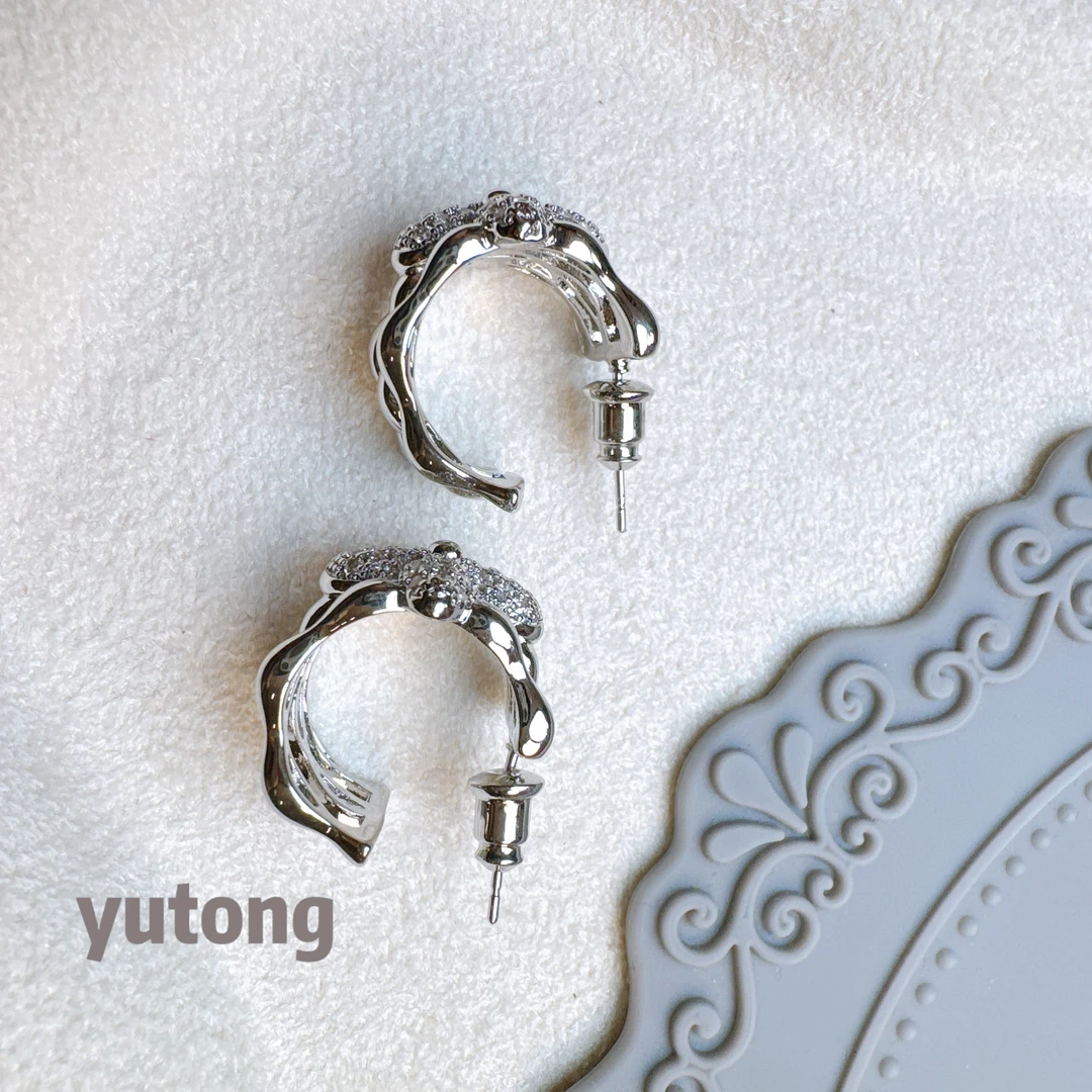 铜合金锆石耳饰 【雨桐轻奢饰品】耳环YT00984