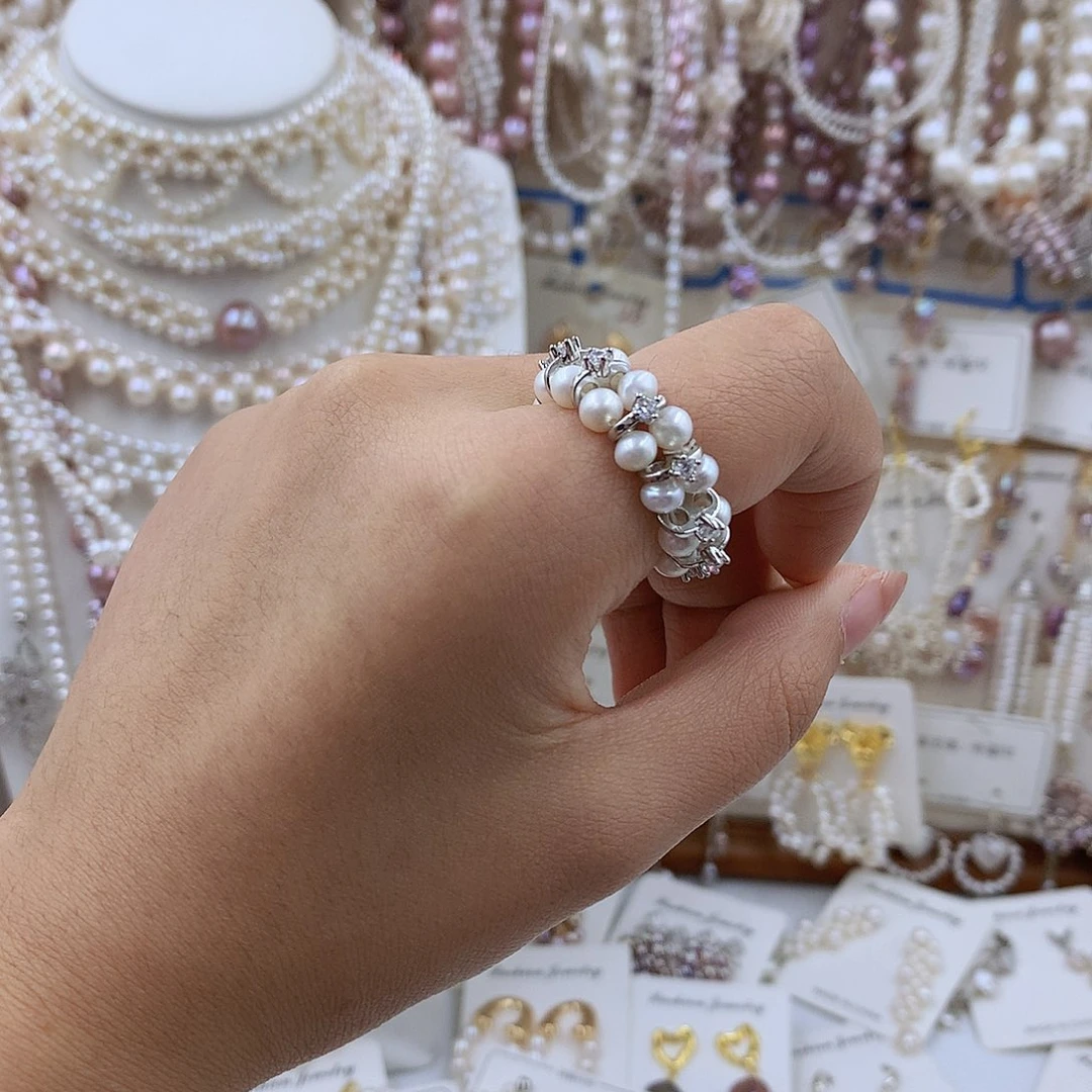 项链银S925镶嵌淡水珍珠