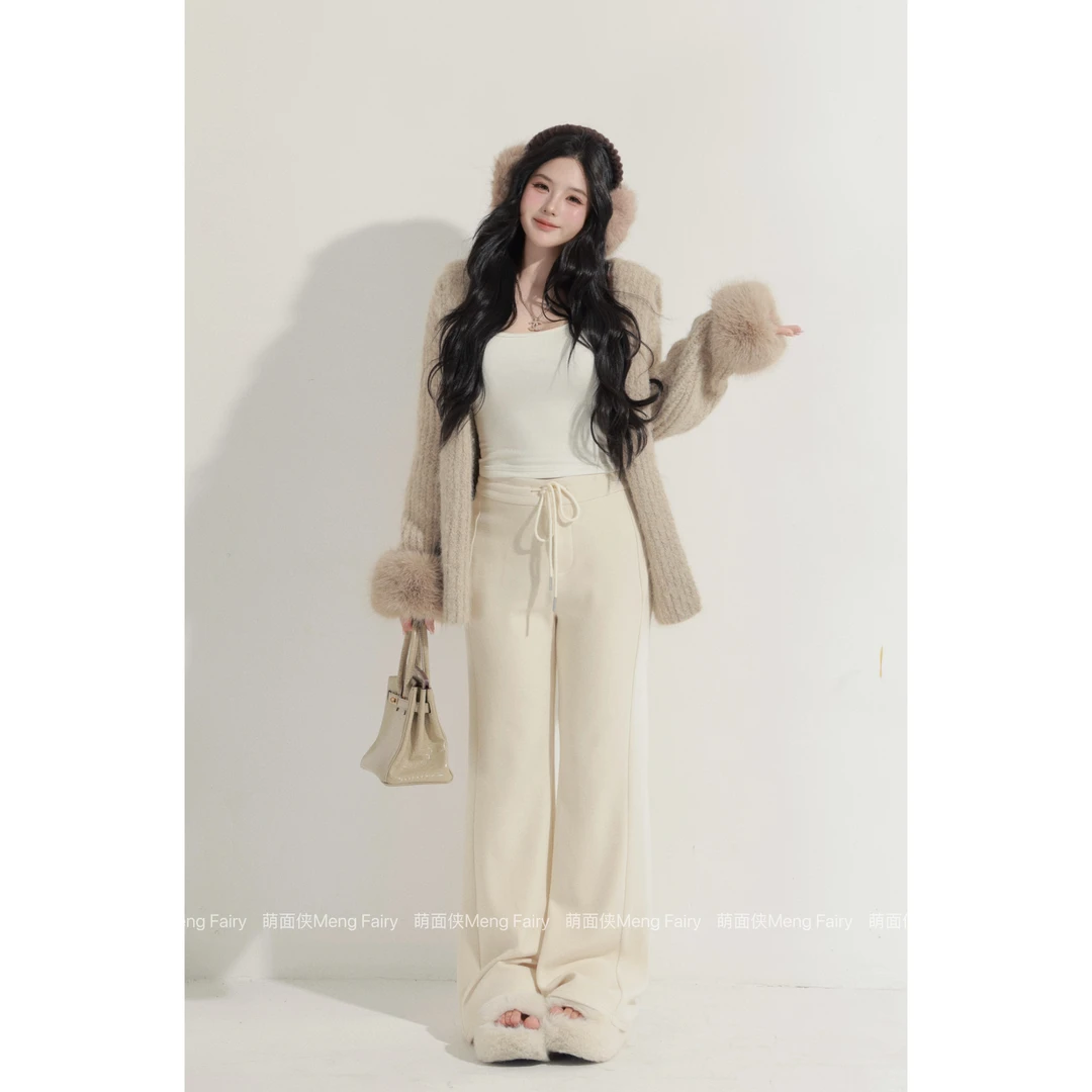 现货萌面侠【松茶可可】羊毛保暖拼接毛织外套7008M6634M