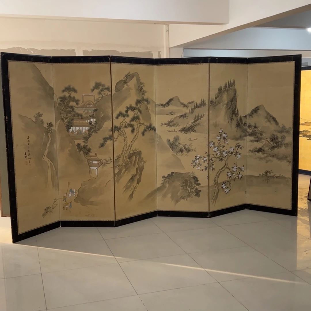 绘画屏风框画茶空间设计