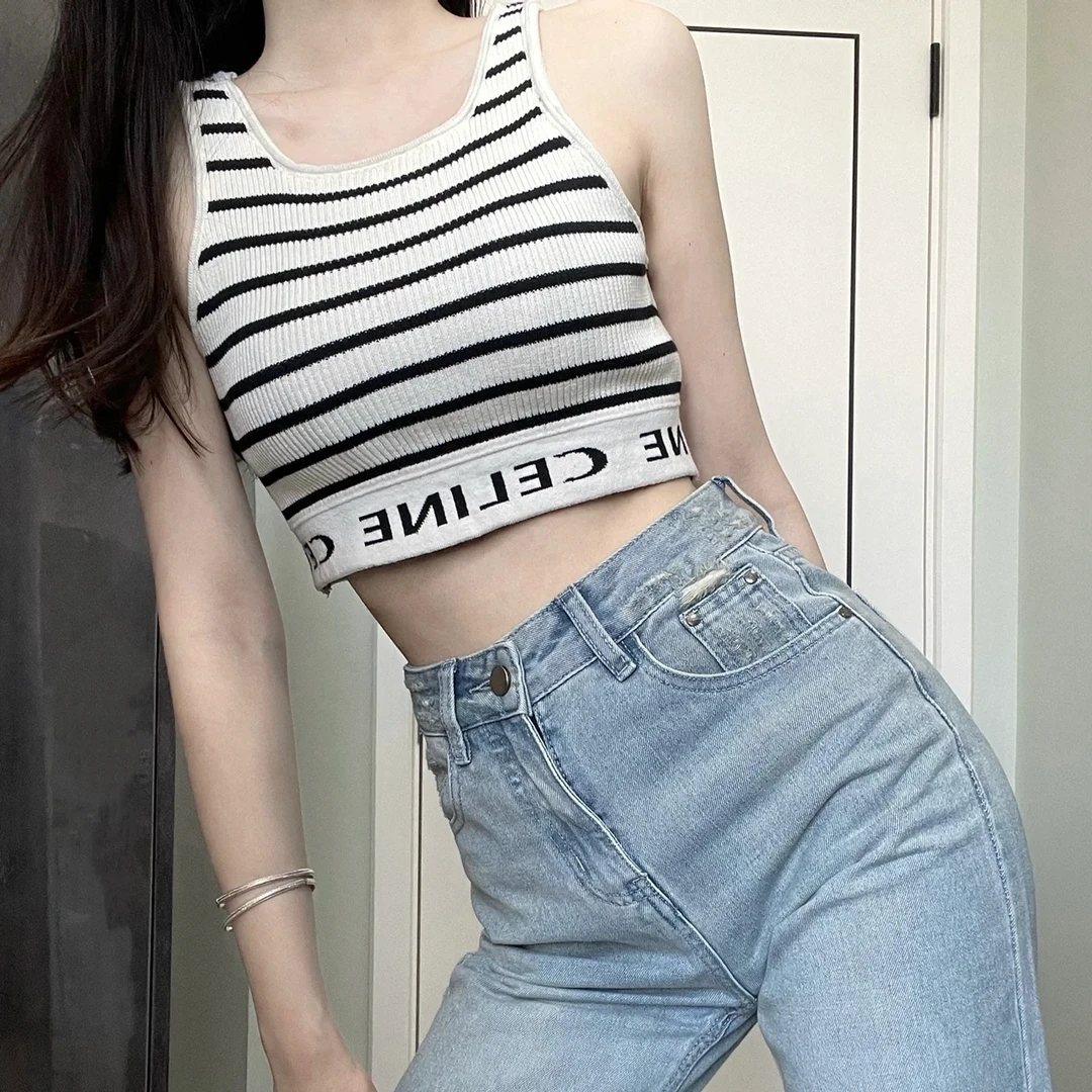 未使用 Celine/思琳 Celine 爆款条纹字母背心 M 12757013