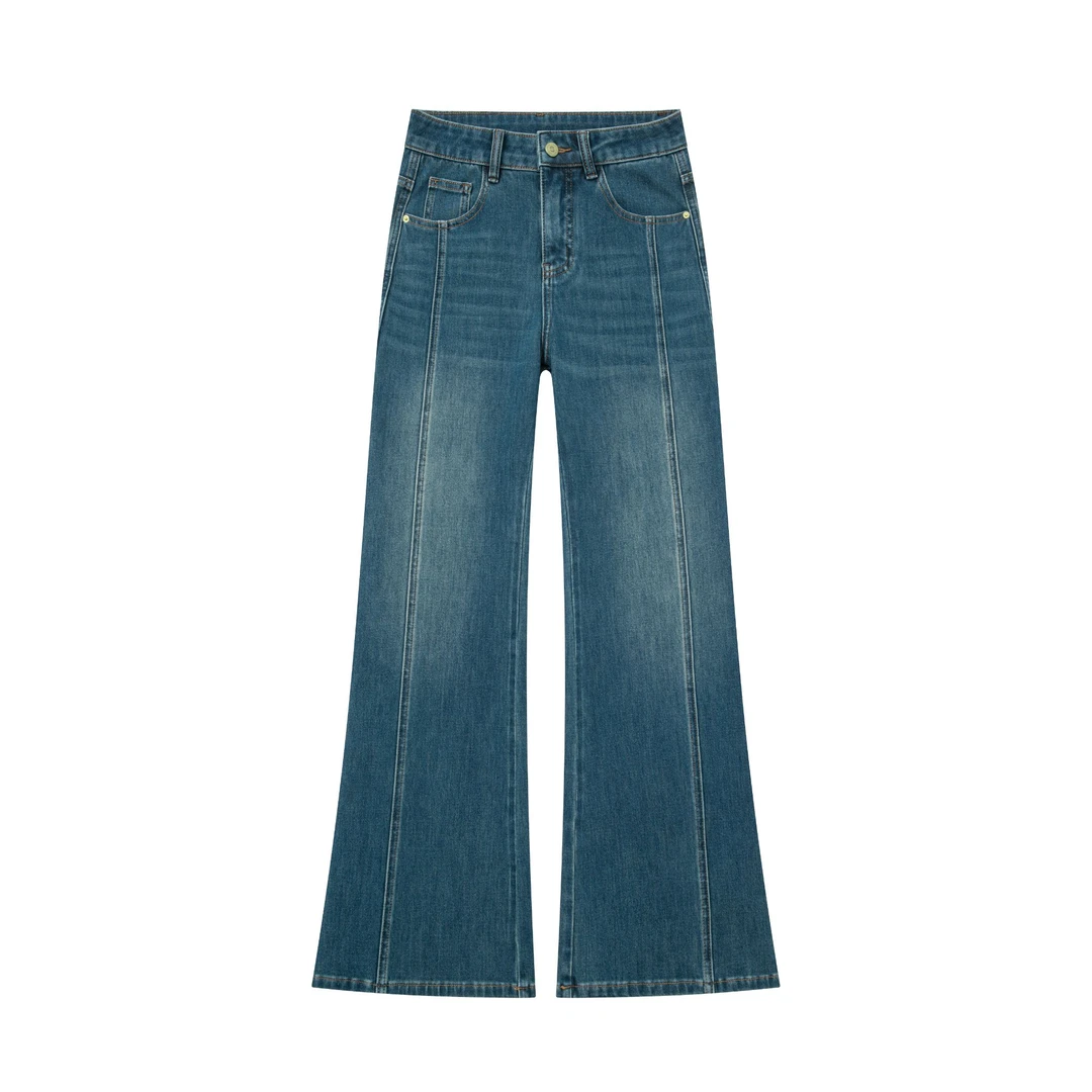 【YJ】经典蓝·欧若风完美弹喇叭裤喇牛仔裤女百搭显高显瘦