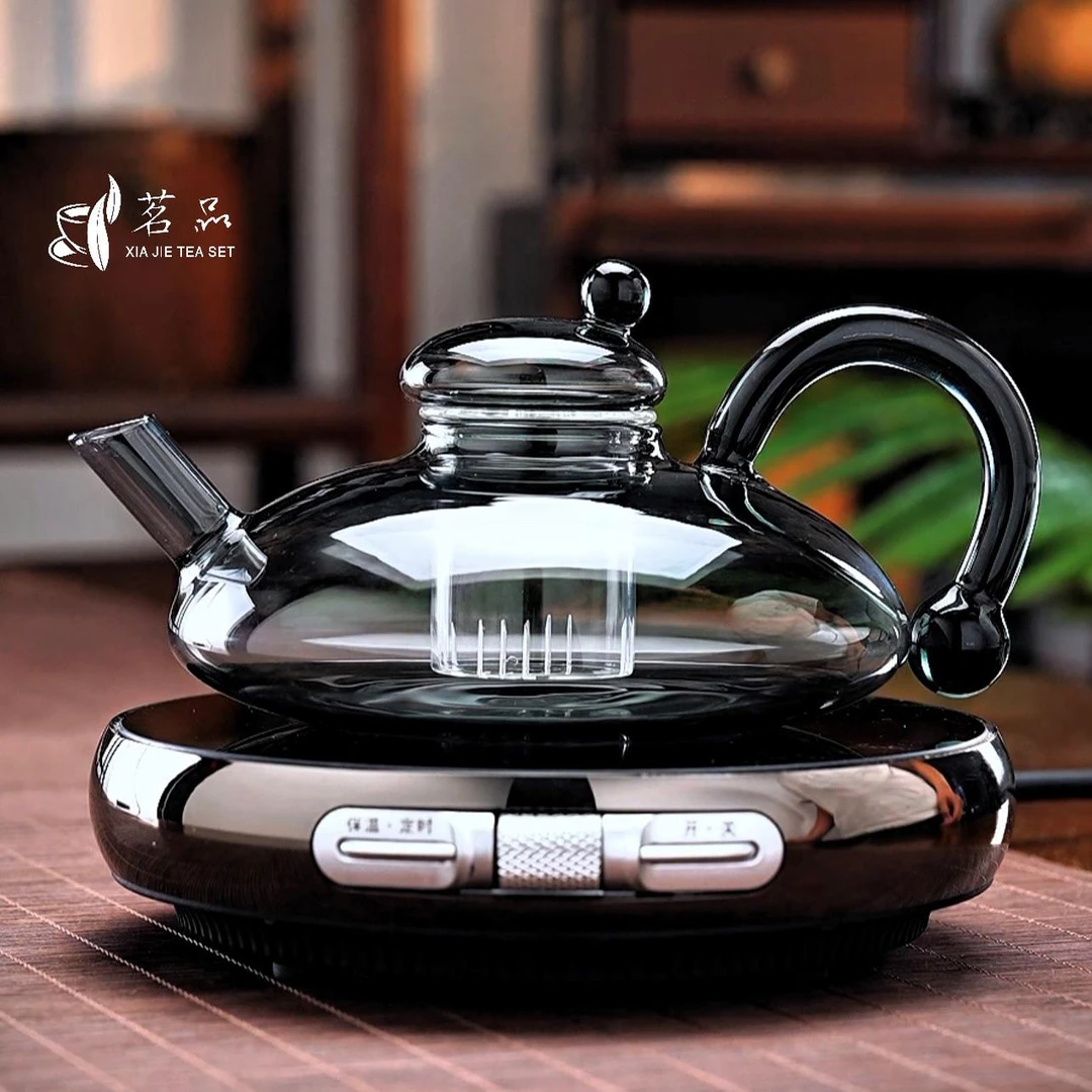玻璃壶透明电陶炉福鼠烟灰色加厚壶养生壶耐热家高颜值轻奢茶具