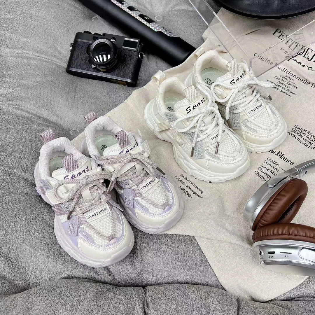 星妈专属春季新款男童轻便透气运动跑步鞋韩版时尚女童老爹鞋2501