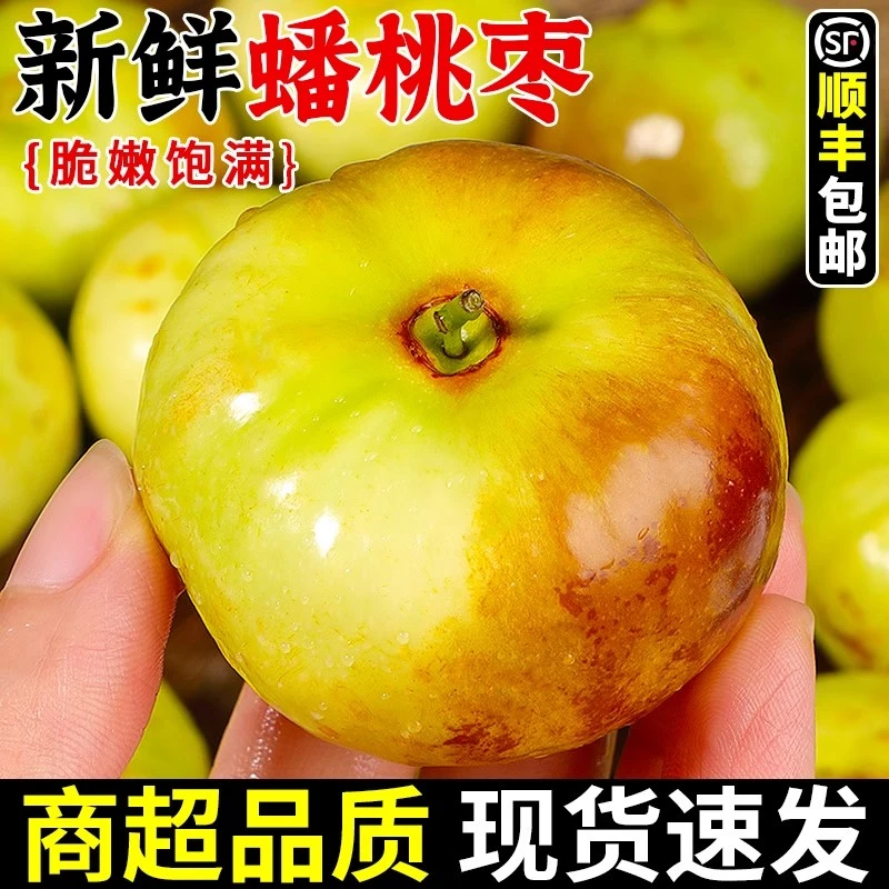 【顺丰】新疆蟠枣新鲜水果冰糖枣纽扣蜜枣脆甜爽口皮薄肉脆1斤