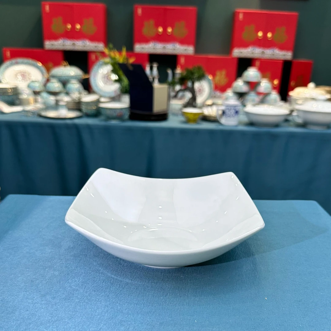 景德镇餐具【微瑕尾货】纯白高骨5英寸桂龙盘2个
