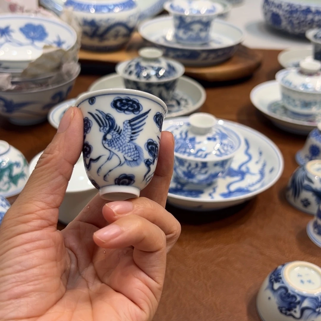 杯子祥云仙鹤闻香杯45毫升