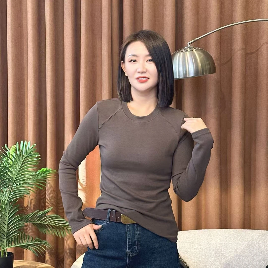 【二婷推荐】25年早秋新款简约纯色圆领打底1099