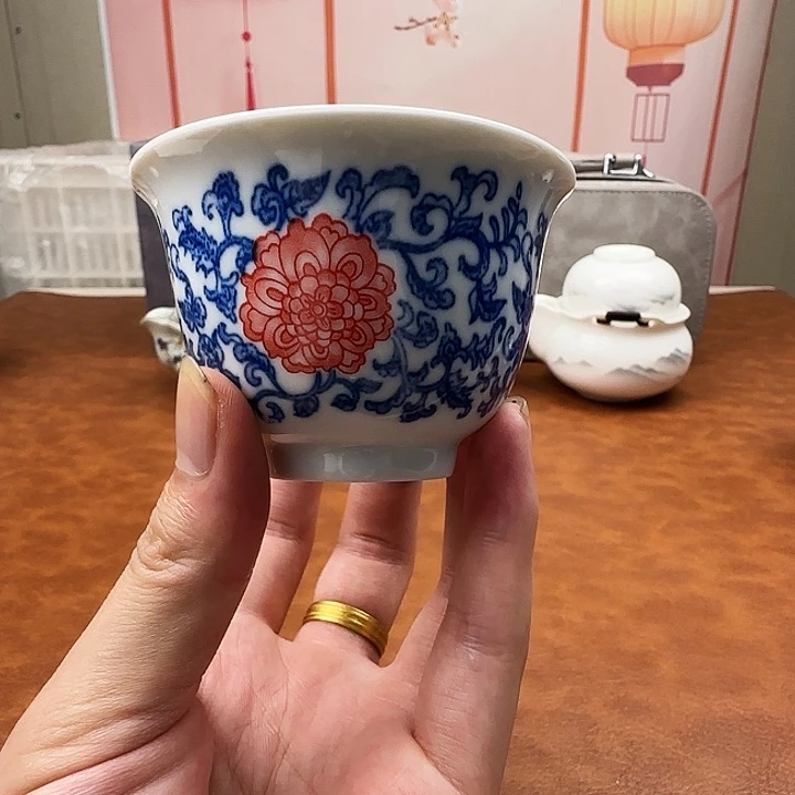 颜瓷闪购链接商品釉里红压手杯