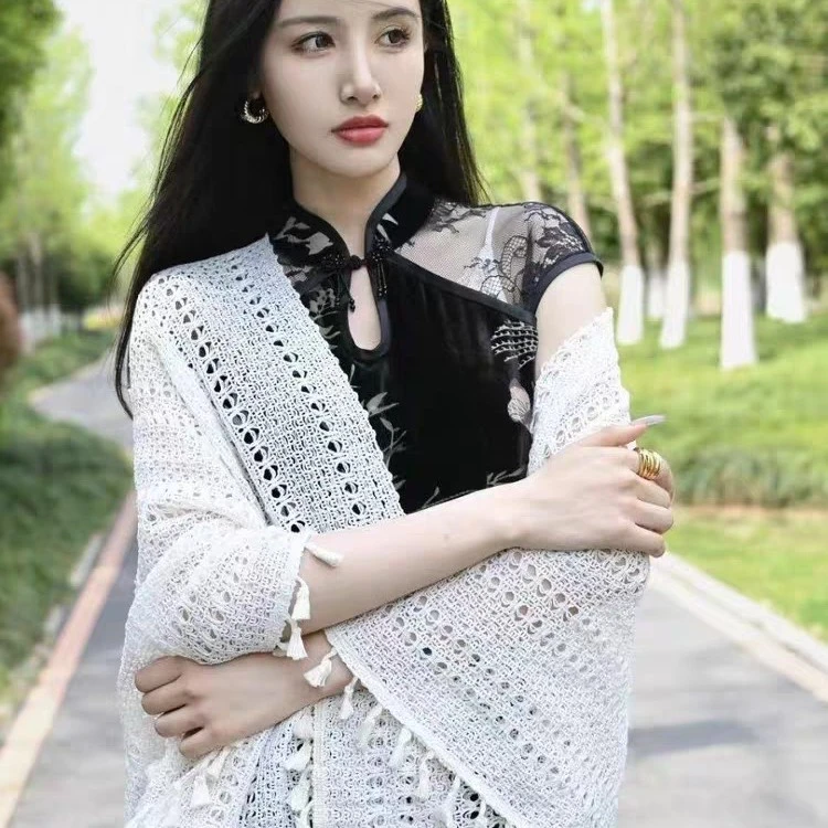 春夏秋针织民族风薄款披肩透气外搭春秋短款上衣百搭