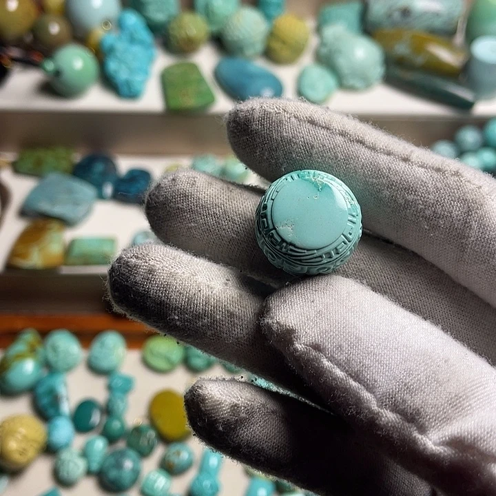 绿松石未镶嵌绿松石回文珠18.8