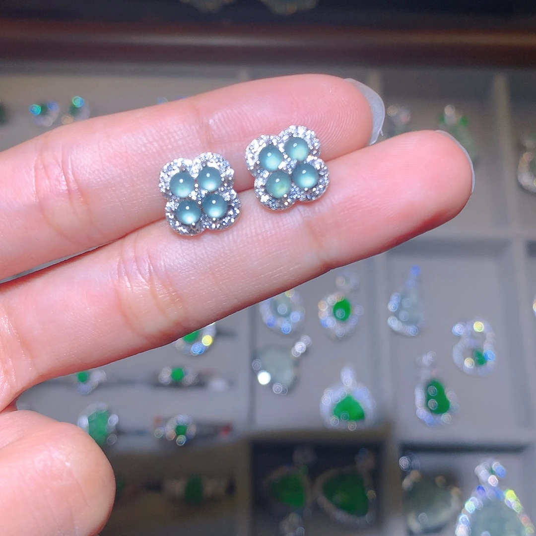 翡翠未镶嵌耳饰耳钉