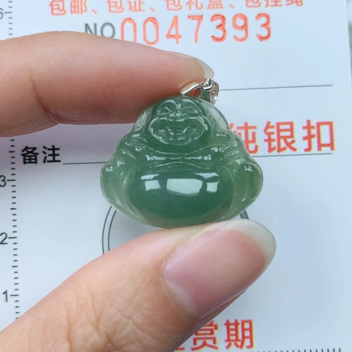 翡翠颈饰银S925镶嵌天然翡翠a货