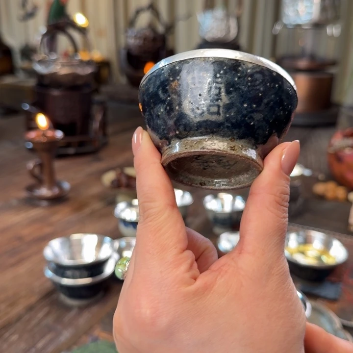 雨***南包银盖碗盖碗茶具