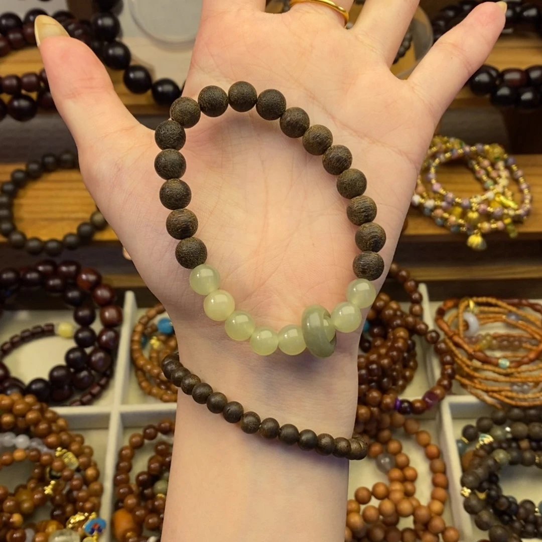 未镶嵌檀香紫檀（小叶紫檀）手串蚂蚁沉跑环