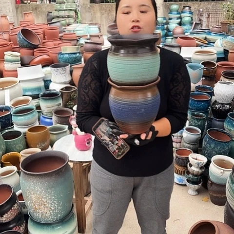 口19高20瑕疵两个盆。