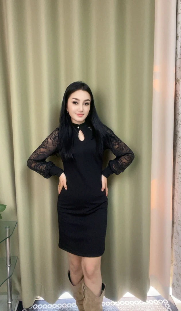 新款中式风蕾丝袖连衣裙（49-75公斤可穿）【无运费险】