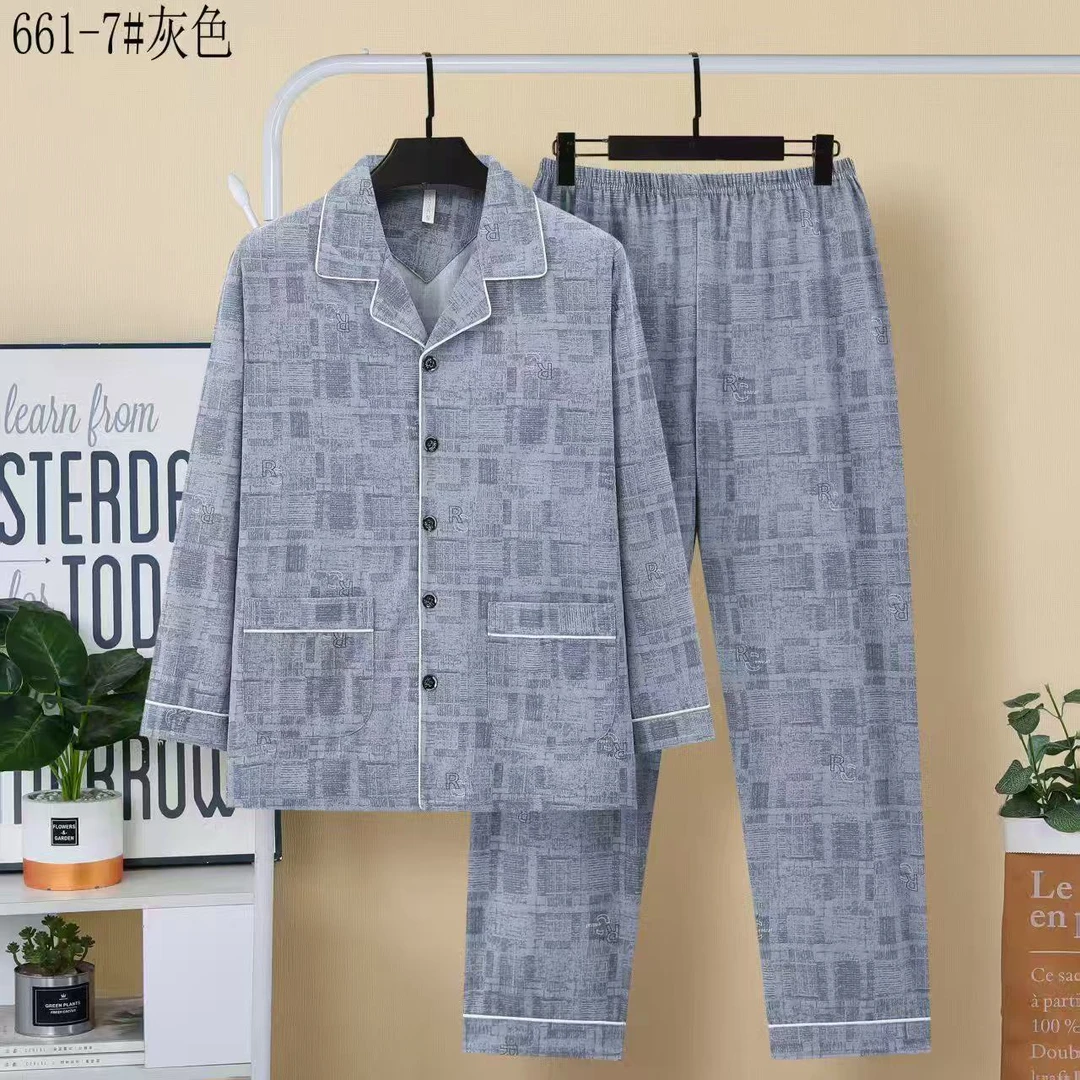 『男士睡衣』2025年新款睡衣春秋款长袖长裤大码家居服套装睡衣