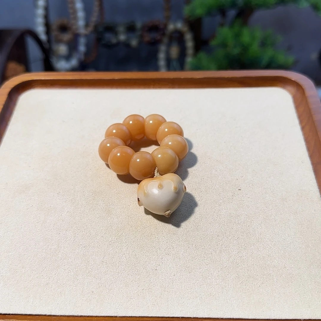 吊坠菩提根/象牙果胖山竹手捻加爱心