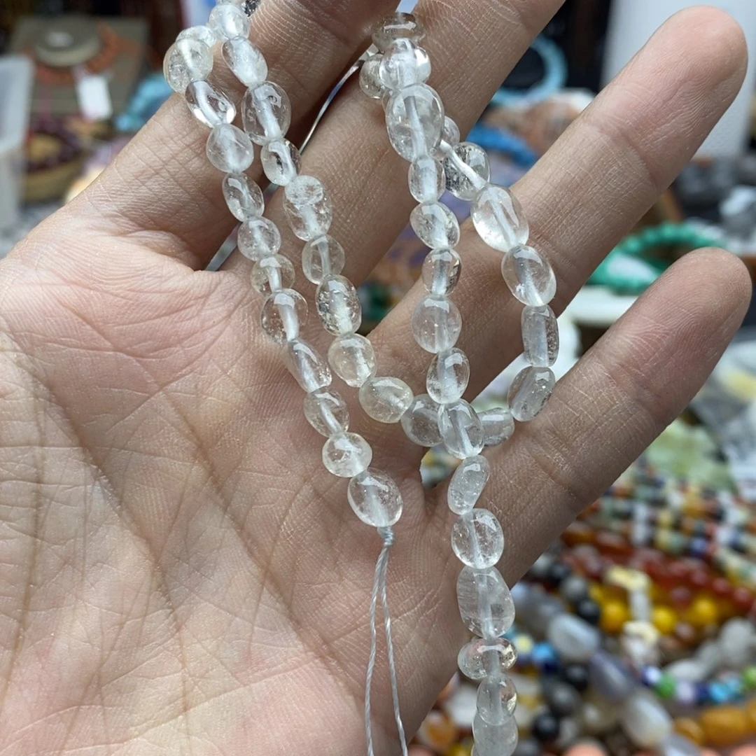 玛瑙/玉髓未镶嵌珠宝半成品一条天然6-7白水晶小随行