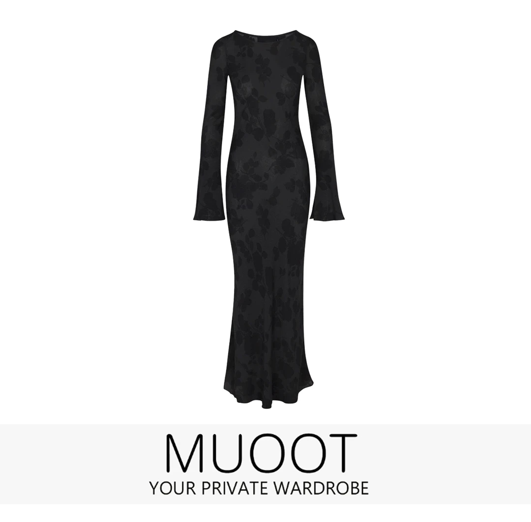 Eio 25早春设计师蚕丝气质印花连衣裙116E02222