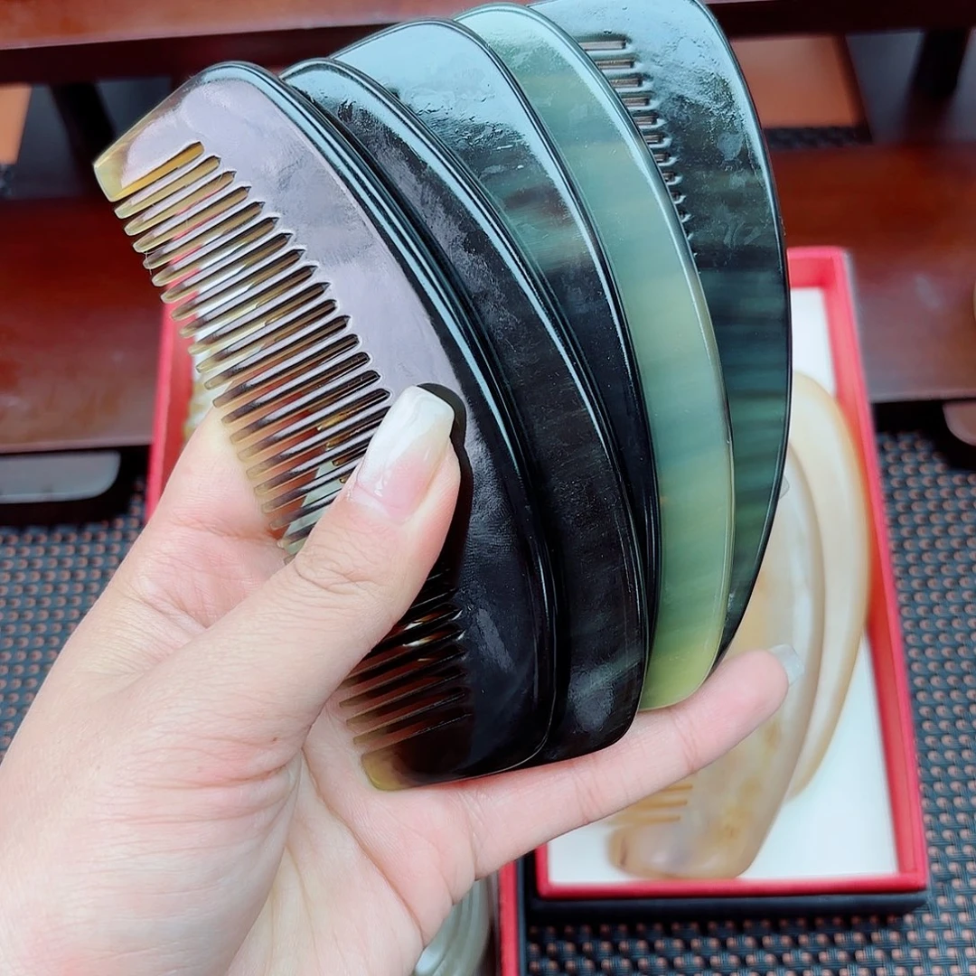纯手工制作纯牛角梳子