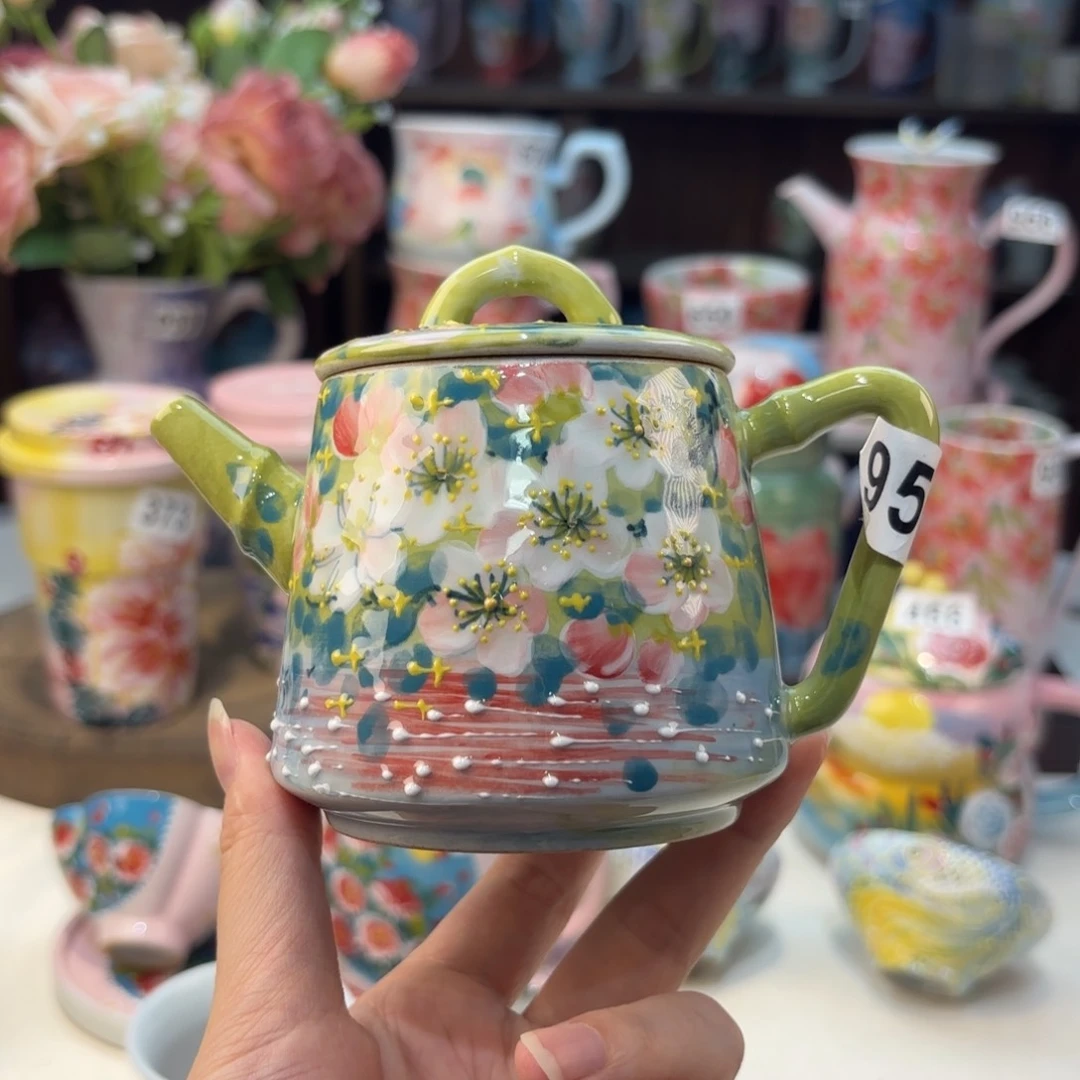 瓷片景德镇手绘高温釉下彩陶瓷茶具