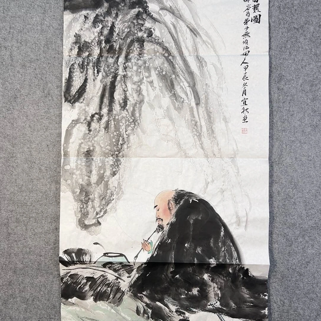 国画488 牡丹之花之叶的颜色与