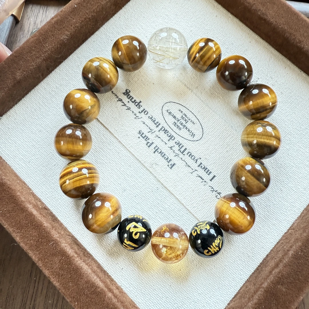 璞晶雅集水晶黄虎石DIY手串