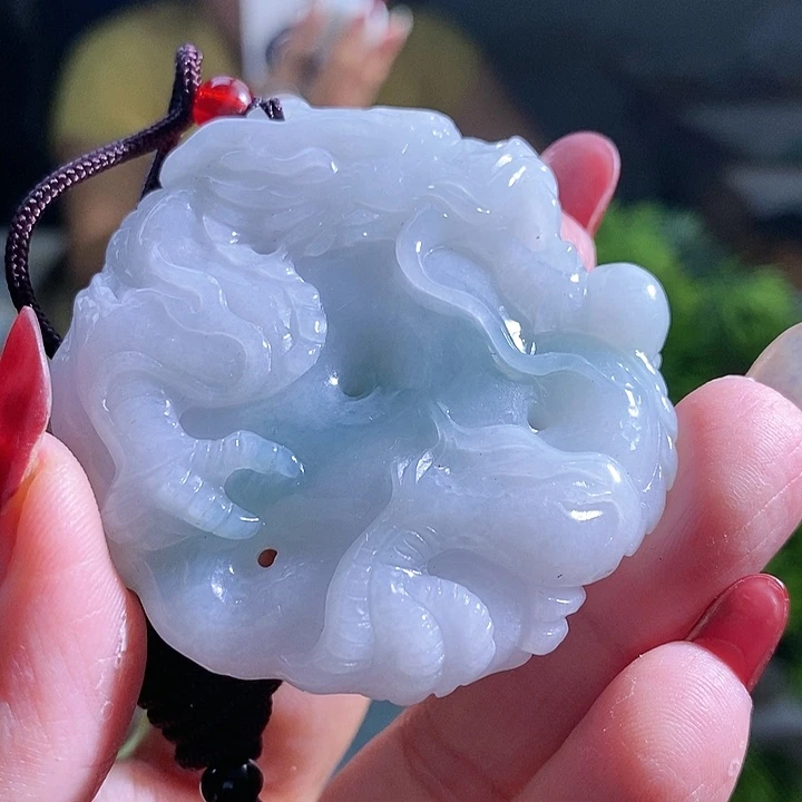 【闪购商品】翡翠挂件未镶嵌龙牌